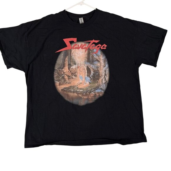 Savatage Edge of Thorns T-Shirt 2XL Black Heavy Metal Band Tee Gildan Reprint - Picture 1 of 10
